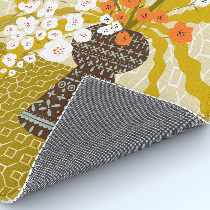 Matisse Flower Vase modern Illustration mustard yellow Rug Gallery Image 4