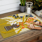 Matisse Flower Vase modern Illustration mustard yellow Outdoor Rug Gallery Image 2