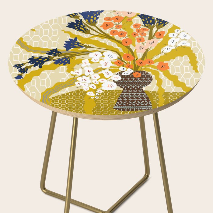 Matisse Flower Vase modern Illustration mustard yellow Side Table Gallery Image 2