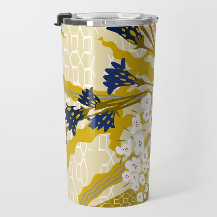 Matisse Flower Vase modern Illustration mustard yellow Travel Mug Gallery Image 3