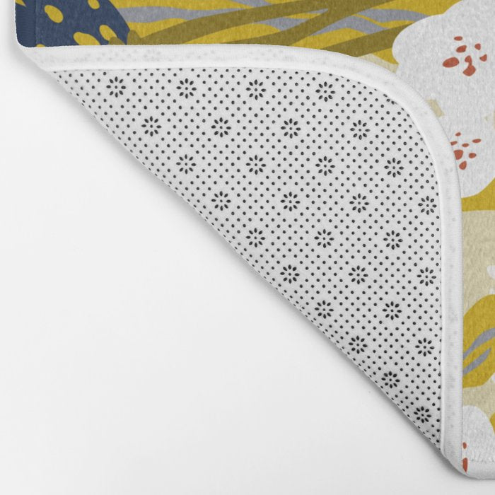 Matisse Flower Vase modern Illustration mustard yellow Bath Mat Gallery Image 2