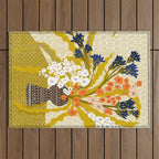 Matisse Flower Vase modern Illustration mustard yellow Outdoor Rug Gallery Image 1