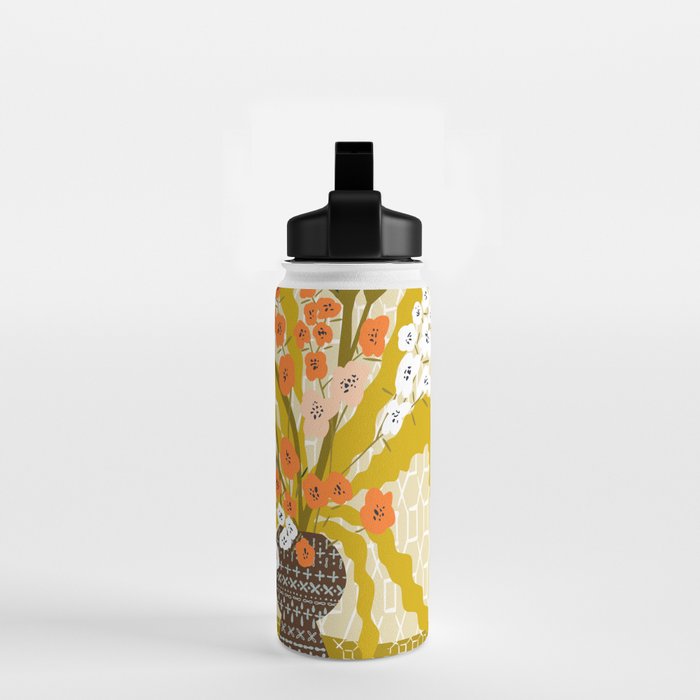 Matisse Flower Vase modern Illustration mustard yellow Water Bottle Gallery Image 2