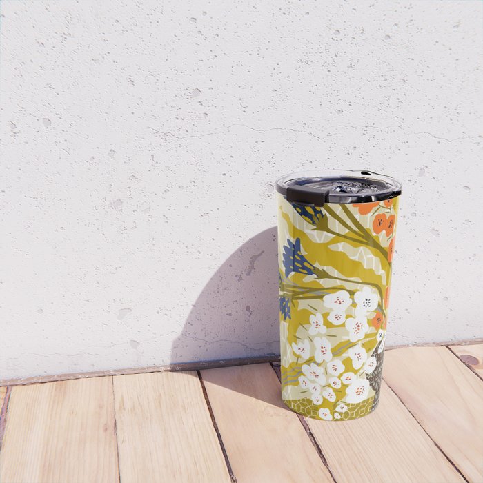 Matisse Flower Vase modern Illustration mustard yellow Travel Mug Gallery Image 4