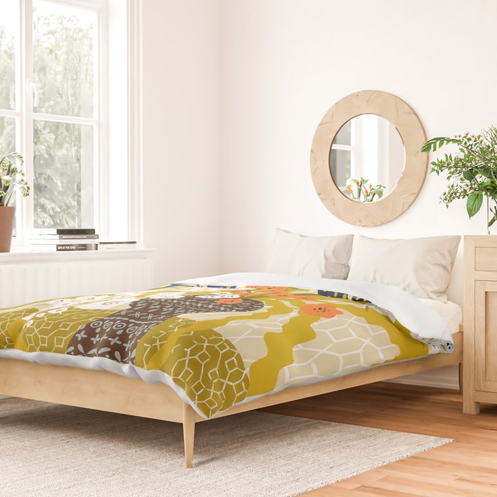 Matisse Flower Vase modern Illustration mustard yellow Duvet Cover Gallery Image 2