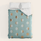 The Lunar Cycle â¢ Phases of the Moon â Copper & Robin's Egg Blue Palette Comforter Gallery Image 6