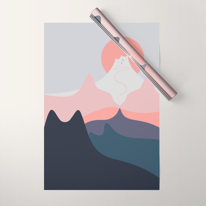 Cat Landscape 129 Wrapping Paper Gallery Image 1