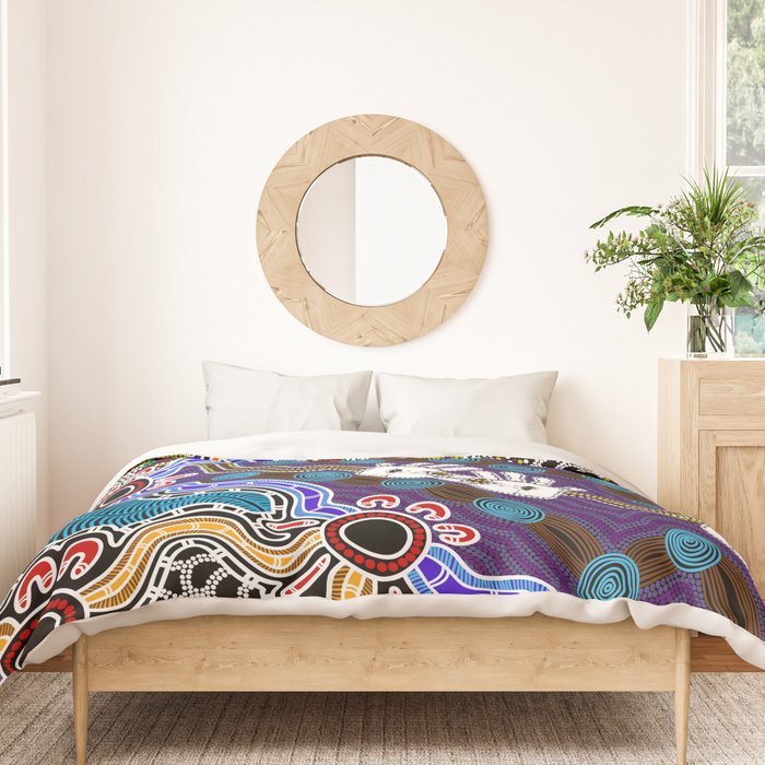 Authentic Aboriginal Art - Discovering Your Dreams Duvet Cover Gallery Image 3