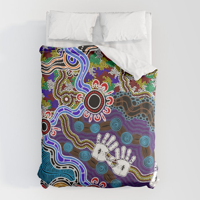 Authentic Aboriginal Art - Discovering Your Dreams Duvet Cover Gallery Image 6