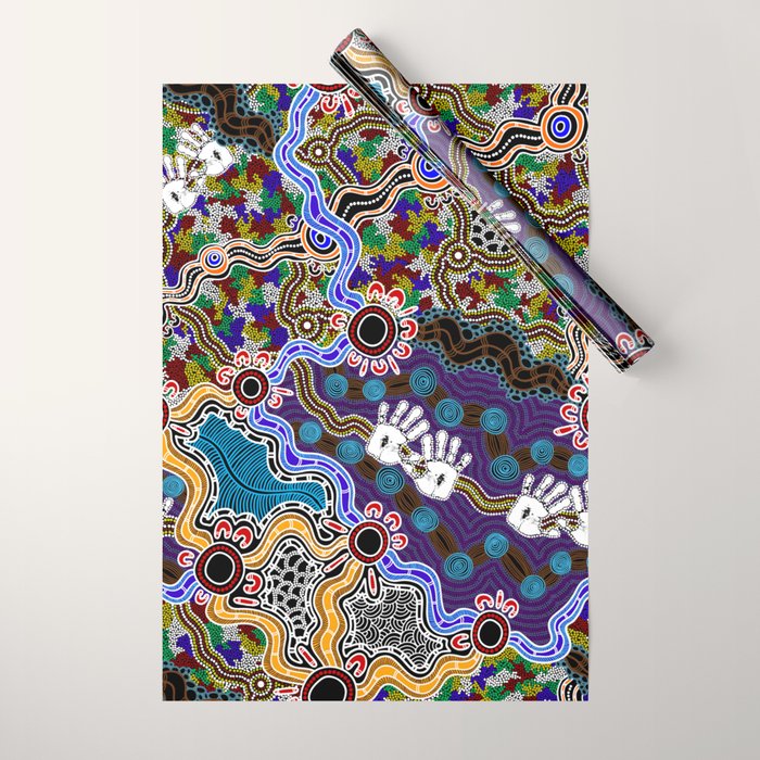 Authentic Aboriginal Art - Discovering Your Dreams Wrapping Paper Gallery Image 1