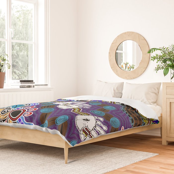 Authentic Aboriginal Art - Discovering Your Dreams Duvet Cover Gallery Image 2