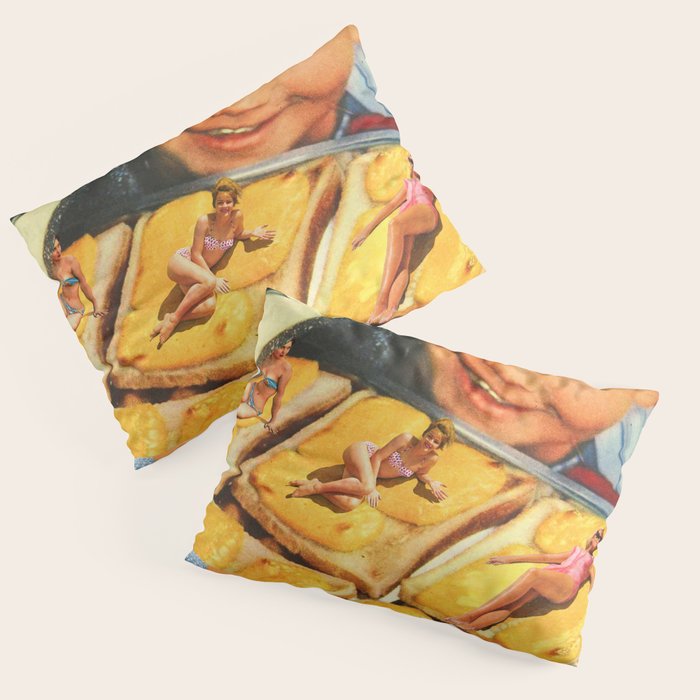 Girls on toast - Grilled Cheese Tan Pillow Sham Gallery Image 1