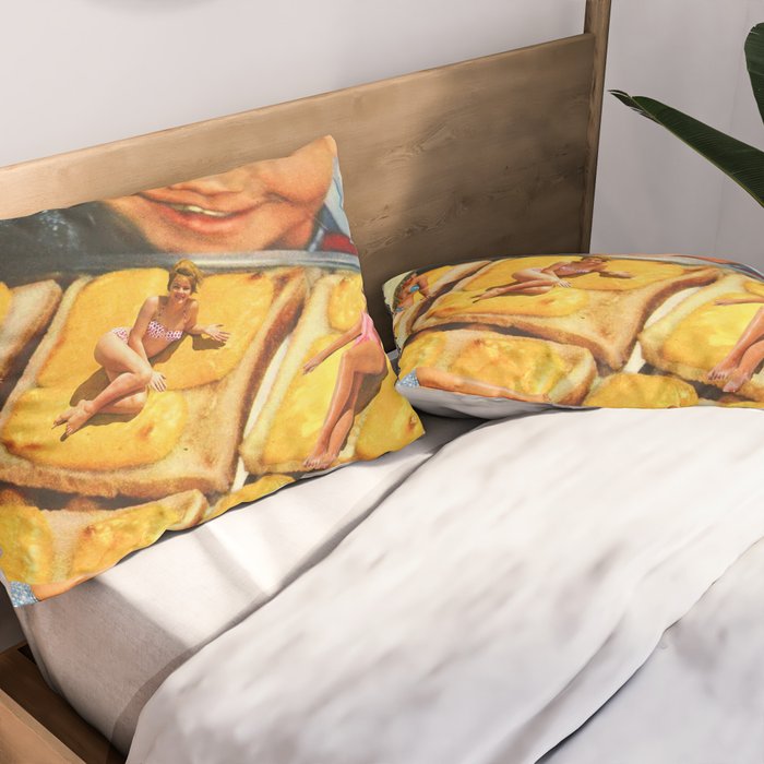 Girls on toast - Grilled Cheese Tan Pillow Sham Gallery Image 2