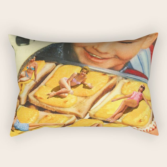 Girls on toast - Grilled Cheese Tan Rectangular Pillow Gallery Image 2