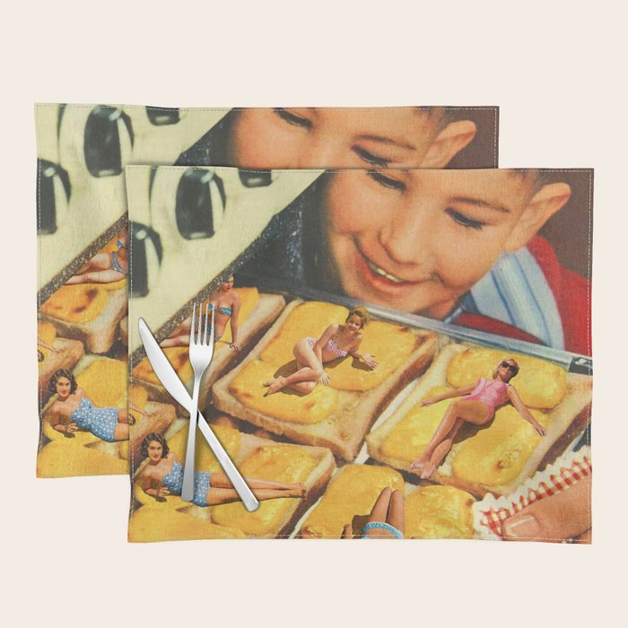 Girls on toast - Grilled Cheese Tan Placemat Gallery Image 1
