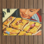 Girls on toast - Grilled Cheese Tan Outdoor Rug Gallery Image 1