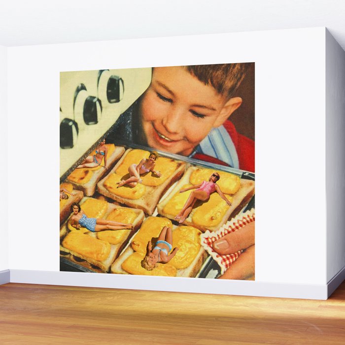 Girls on toast - Grilled Cheese Tan Wall Mural Gallery Image 2