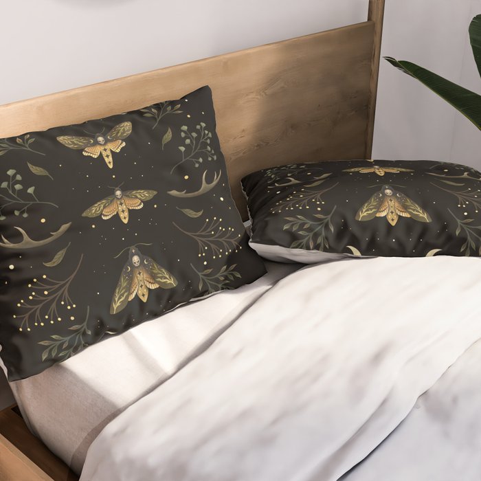 Death Head Moths Night Pillow Sham Gallery Image 2