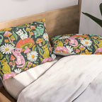 Kittens & Shrooms - Rainbow on Teal Pillow Sham Gallery Image 2