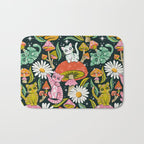 Kittens & Shrooms - Rainbow on Teal Bath Mat Gallery Image 1