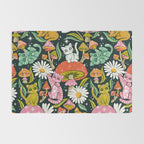 Kittens & Shrooms - Rainbow on Teal Rug Gallery Image 2