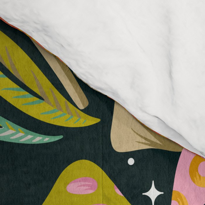 Kittens & Shrooms - Rainbow on Teal Comforter Gallery Image 4