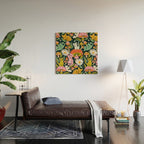 Kittens & Shrooms - Rainbow on Teal Wood Wall Art Gallery Image 2