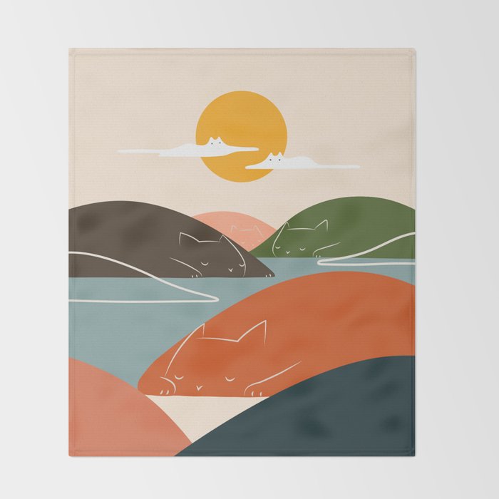 Cat Landscape 104 Throw Blanket Gallery Image 2