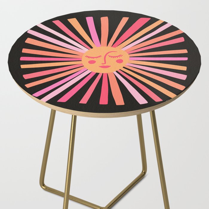 Sunshine - Pink on Charcoal Side Table Gallery Image 2