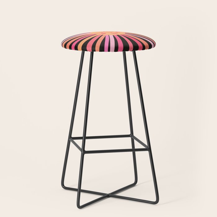 Sunshine - Pink on Charcoal Stool Gallery Image 1