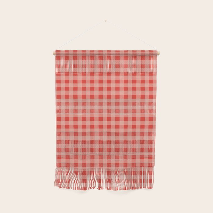 Gingham Plaid Red and Pink  Wall Hanging Gallery Image 1