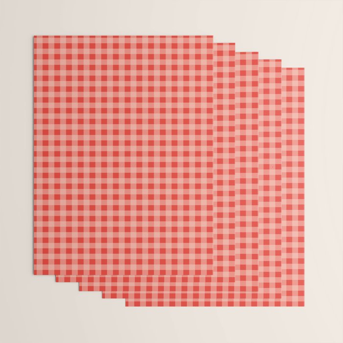 Gingham Plaid Red and Pink  Wrapping Paper Gallery Image 3