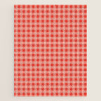 Gingham Plaid Red and Pink  Jigsaw Puzzle Gallery Image 1
