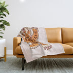 King Of The Jungle 03: Peach Tiger Edition Throw Blanket Gallery Image 1