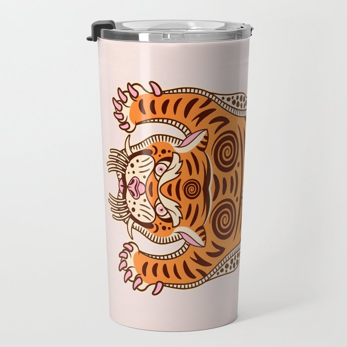 King Of The Jungle 03: Peach Tiger Edition Travel Mug Gallery Image 3