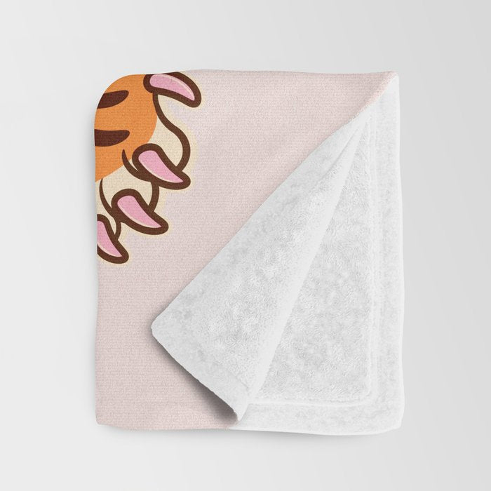 King Of The Jungle 03: Peach Tiger Edition Throw Blanket Gallery Image 3
