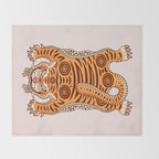 King Of The Jungle 03: Peach Tiger Edition Throw Blanket Gallery Image 2