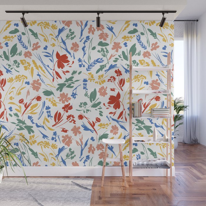 Wild colorful flowery meadow Wall Mural Gallery Image 1