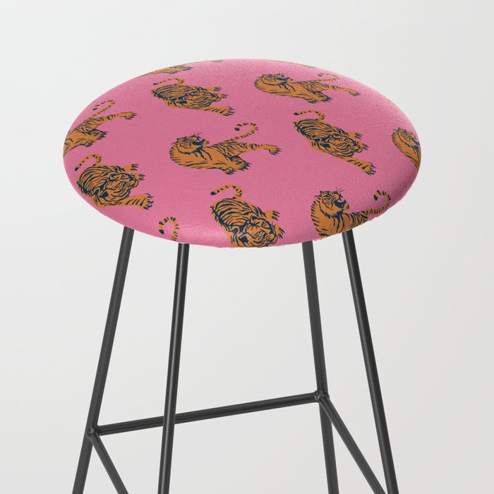 tiger print pink Stool Gallery Image 2