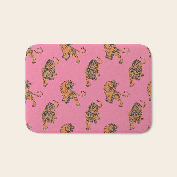 tiger print pink Bath Mat Gallery Image 1