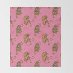 tiger print pink Throw Blanket Gallery Image 2