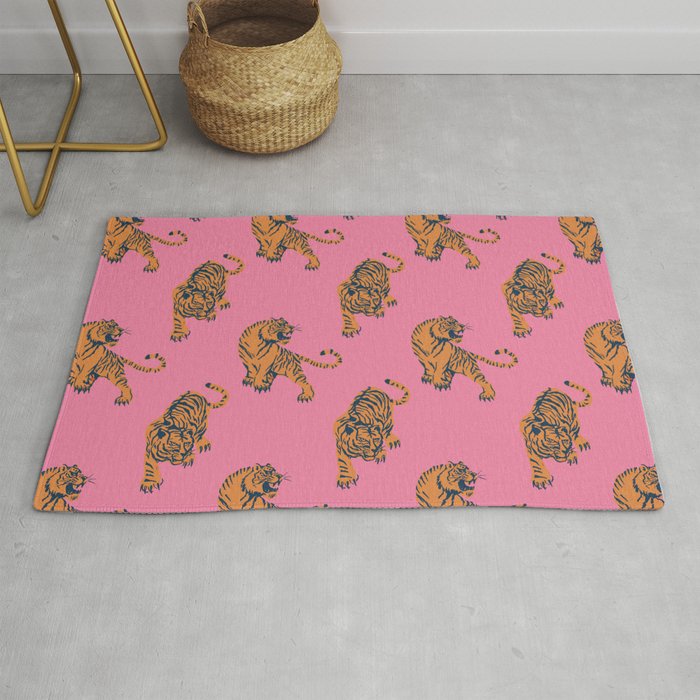 tiger print pink Rug Gallery Image 1