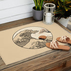 Autumn Tree spring fall Great Wave cat reading Outdoor Rug Gallery Image 2