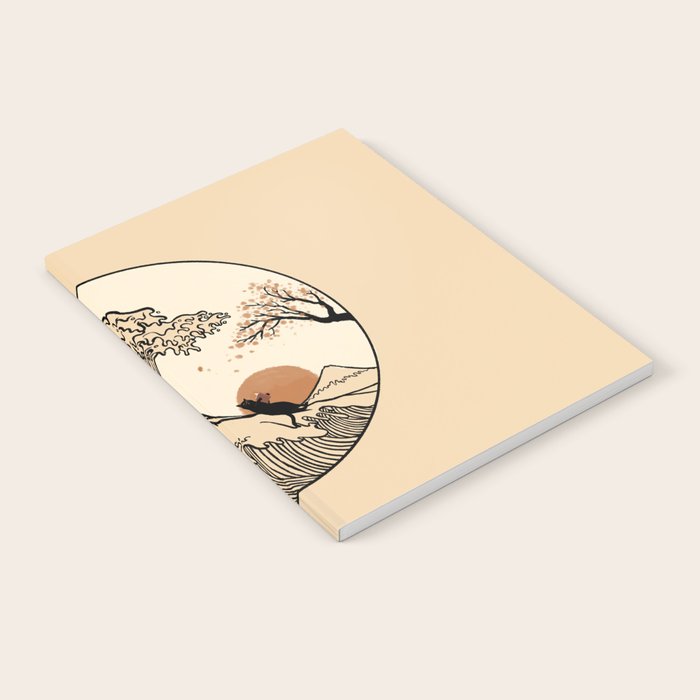 Autumn Tree spring fall Great Wave cat reading Notebook Gallery Image 2