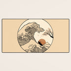 Autumn Tree spring fall Great Wave cat reading Desk Mat Gallery Image 3