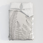Minimal Line Art Fern Leaves Duvet Cover Gallery Image 6
