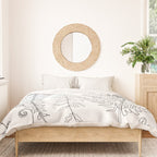 Minimal Line Art Fern Leaves Duvet Cover Gallery Image 3
