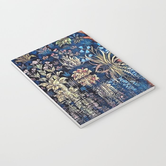 Tree of Life reflecting water of garden lily pond twilight blue nature landscape painting Notebook Gallery Image 3
