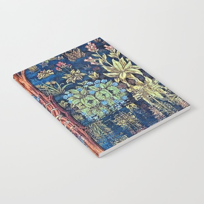 Tree of Life reflecting water of garden lily pond twilight blue nature landscape painting Notebook Gallery Image 2