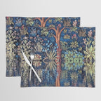 Tree of Life reflecting water of garden lily pond twilight blue nature landscape painting Placemat Gallery Image 1